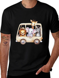 Safari Animals in a Van Graphic Tee