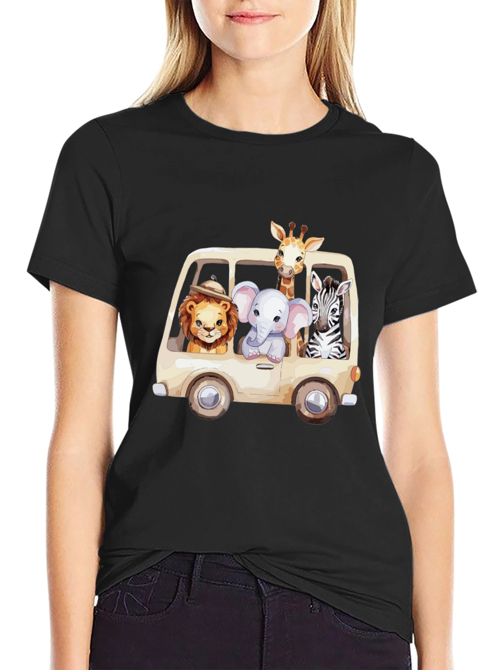 Safari Animals in a Van Graphic Tee