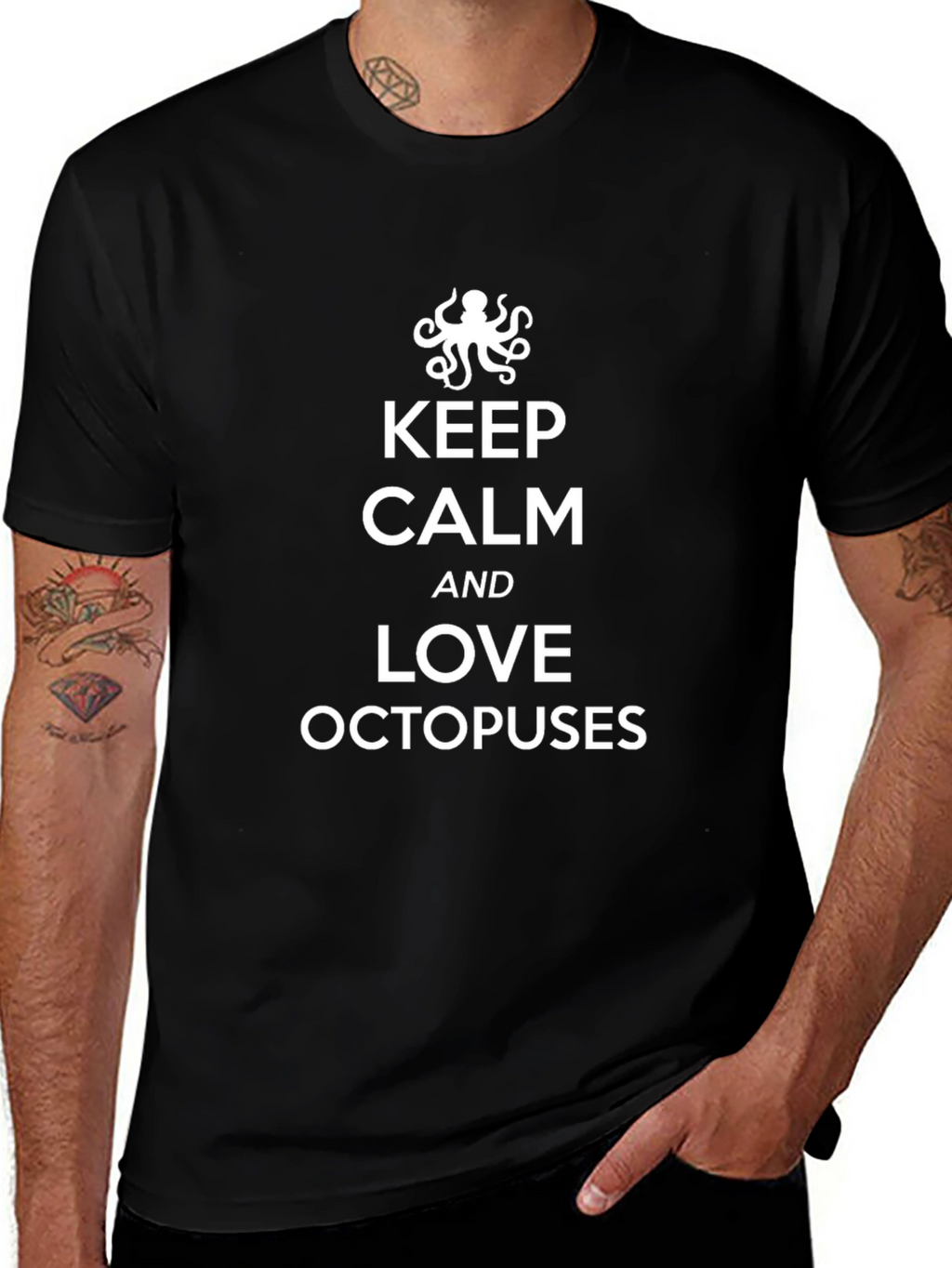 Keep Calm and Love Octopuses Graphic Tee