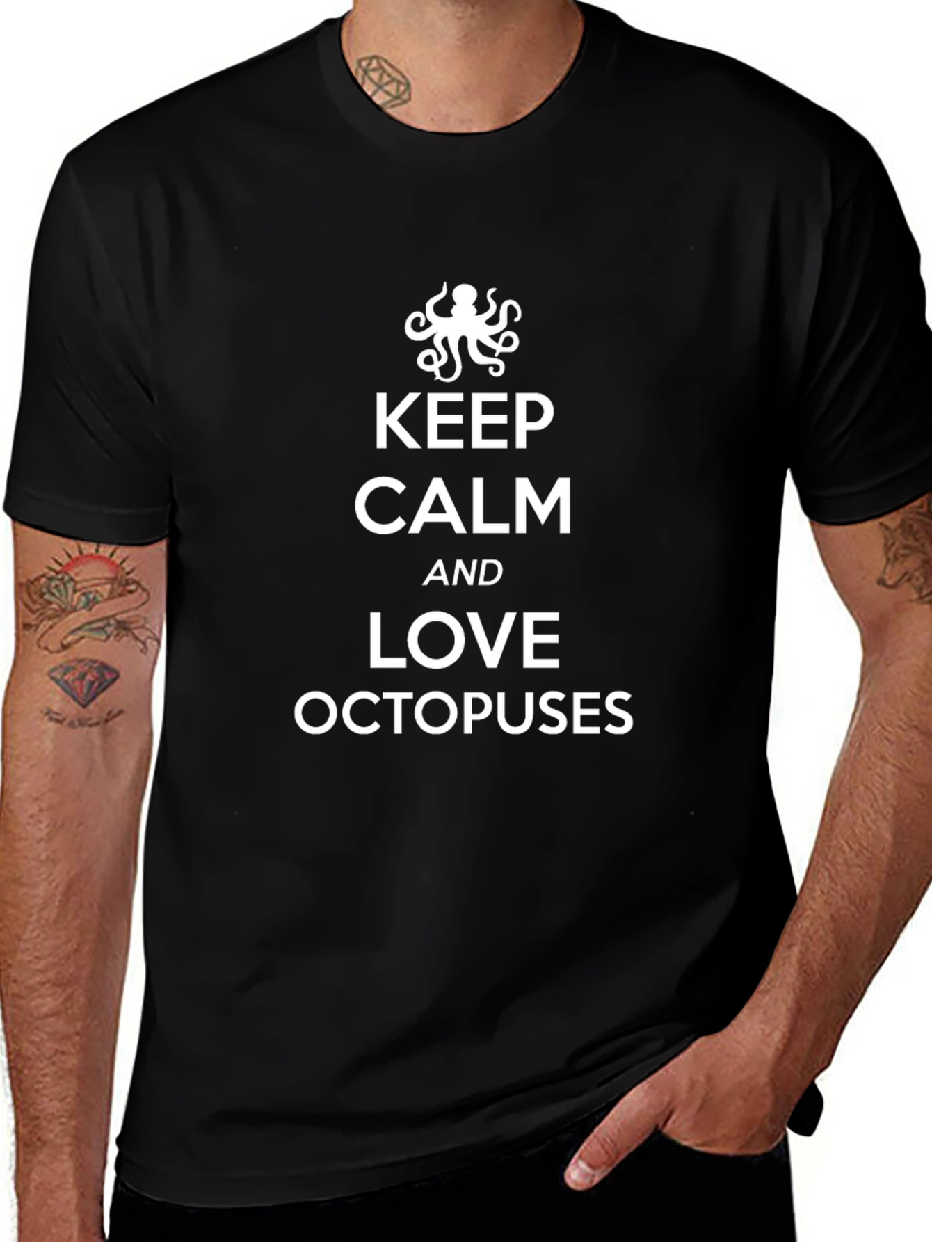 Keep Calm and Love Octopuses Graphic Tee
