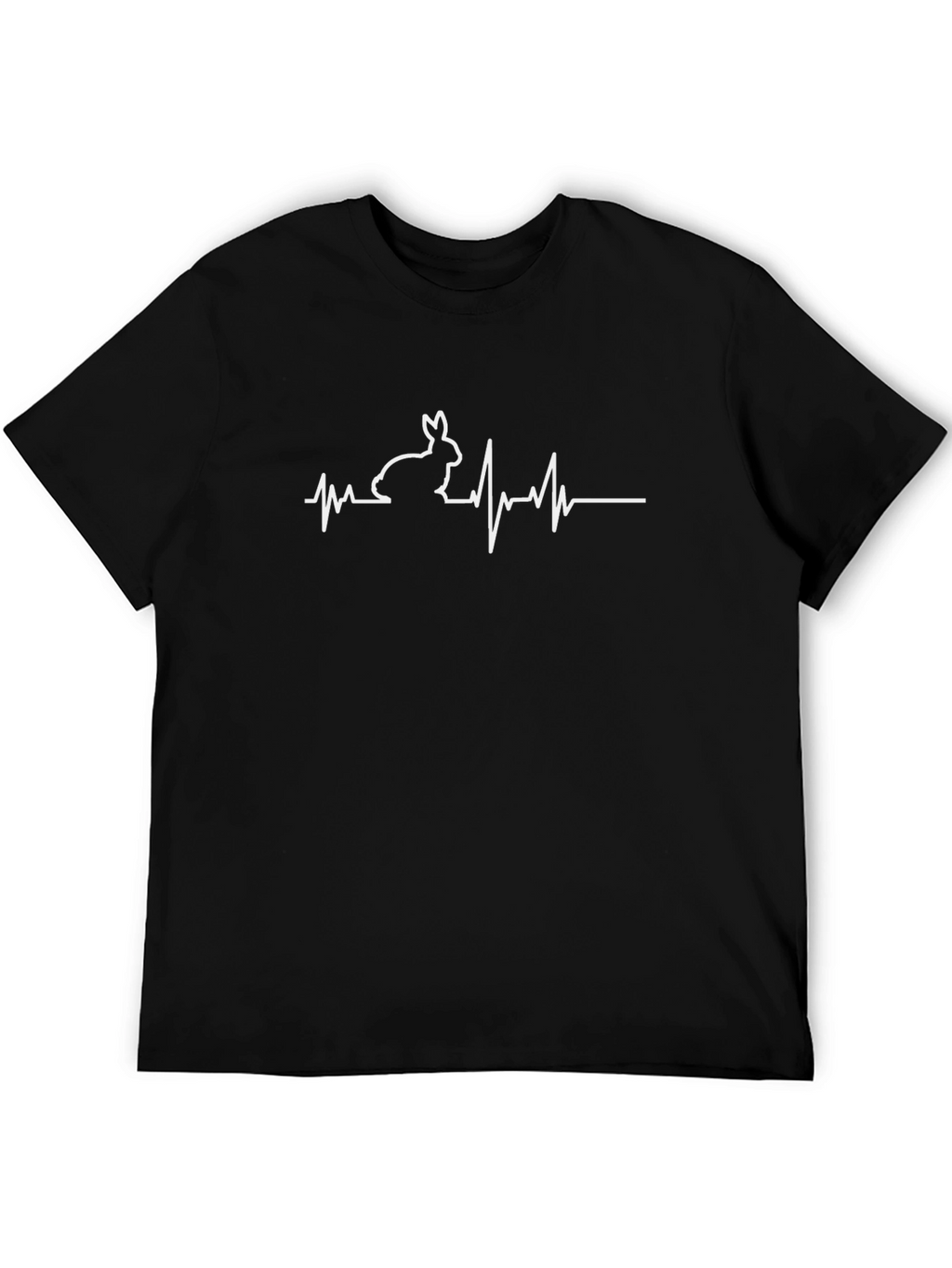 Rabbit Heartbeat T-Shirt - Mens Black Tee
