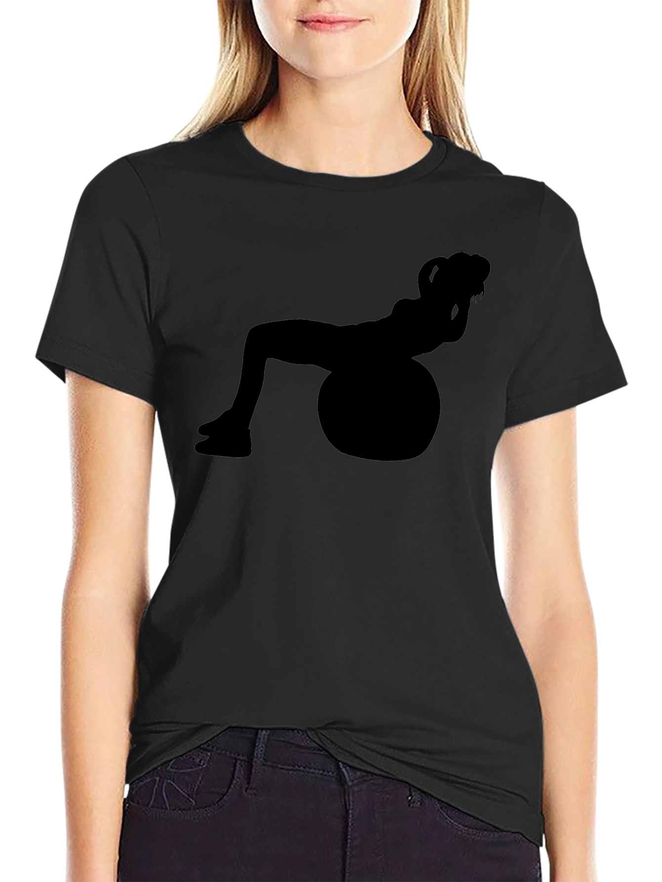 Fitness Ball Silhouette Graphic T-Shirt