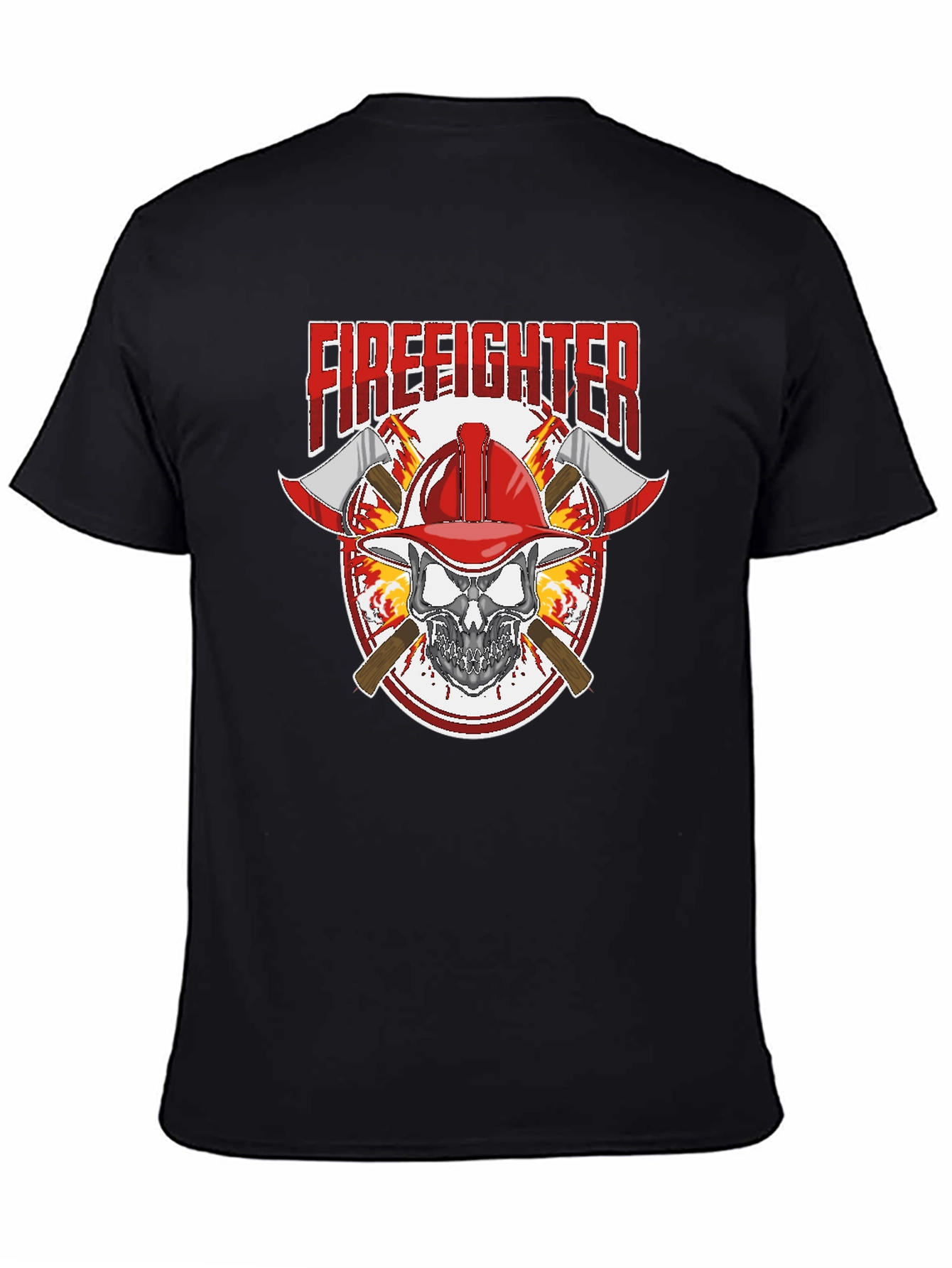 Firefighter Skull Graphic Tee