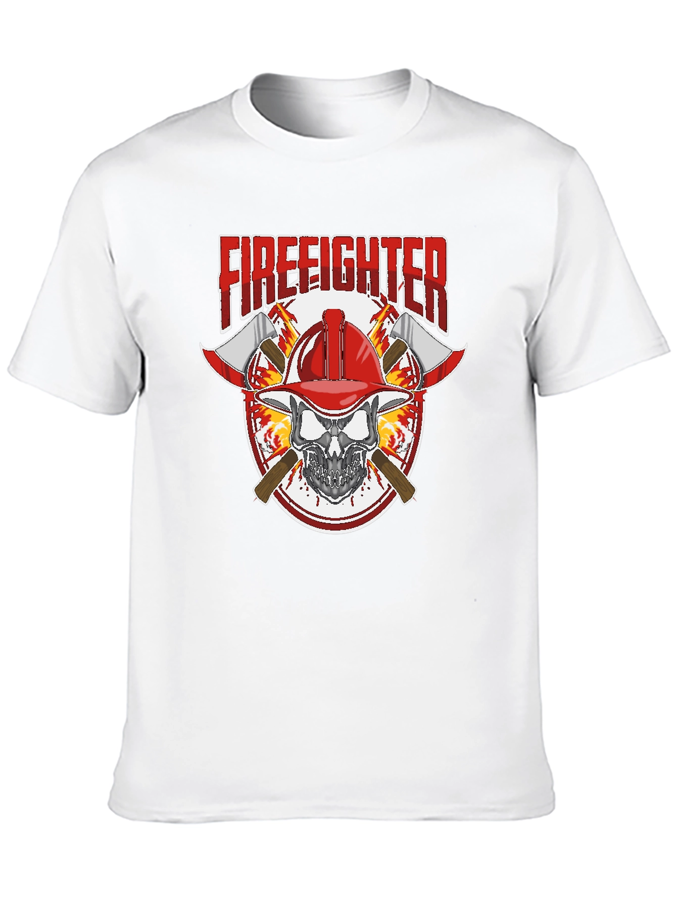 Firefighter Skull Graphic Tee