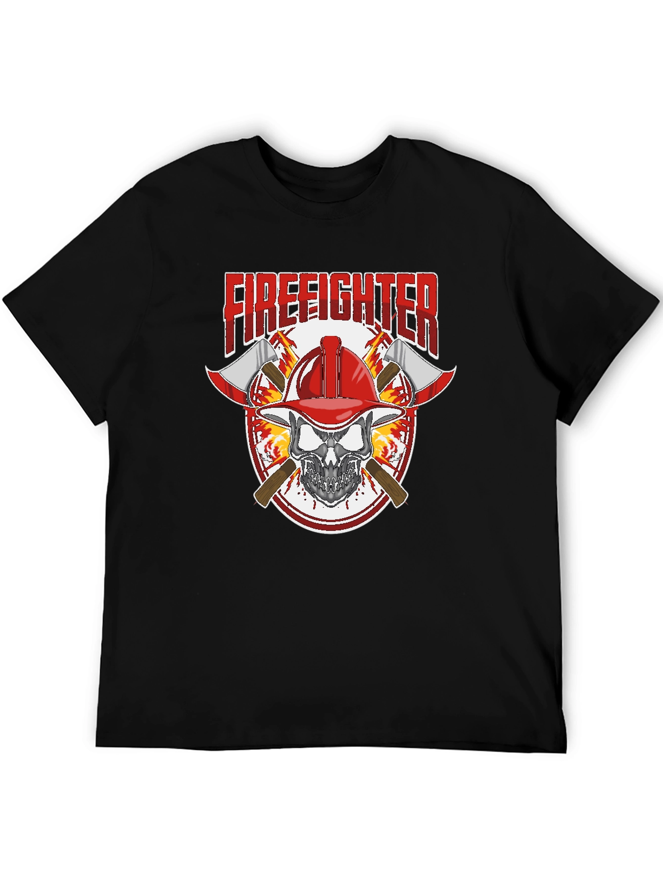 Firefighter Skull Graphic Tee