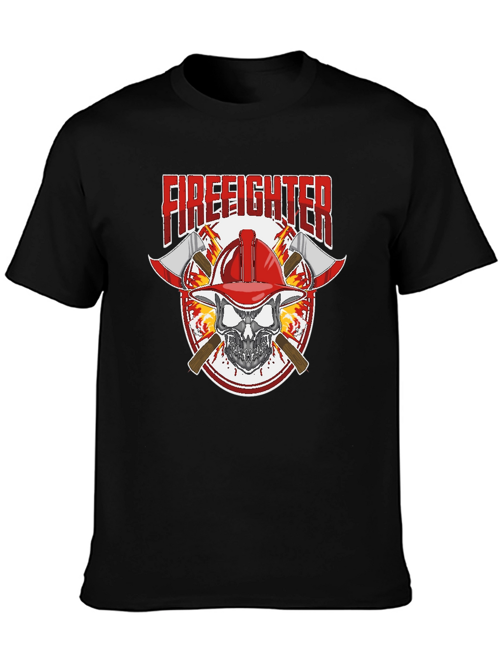 Firefighter Skull Graphic Tee