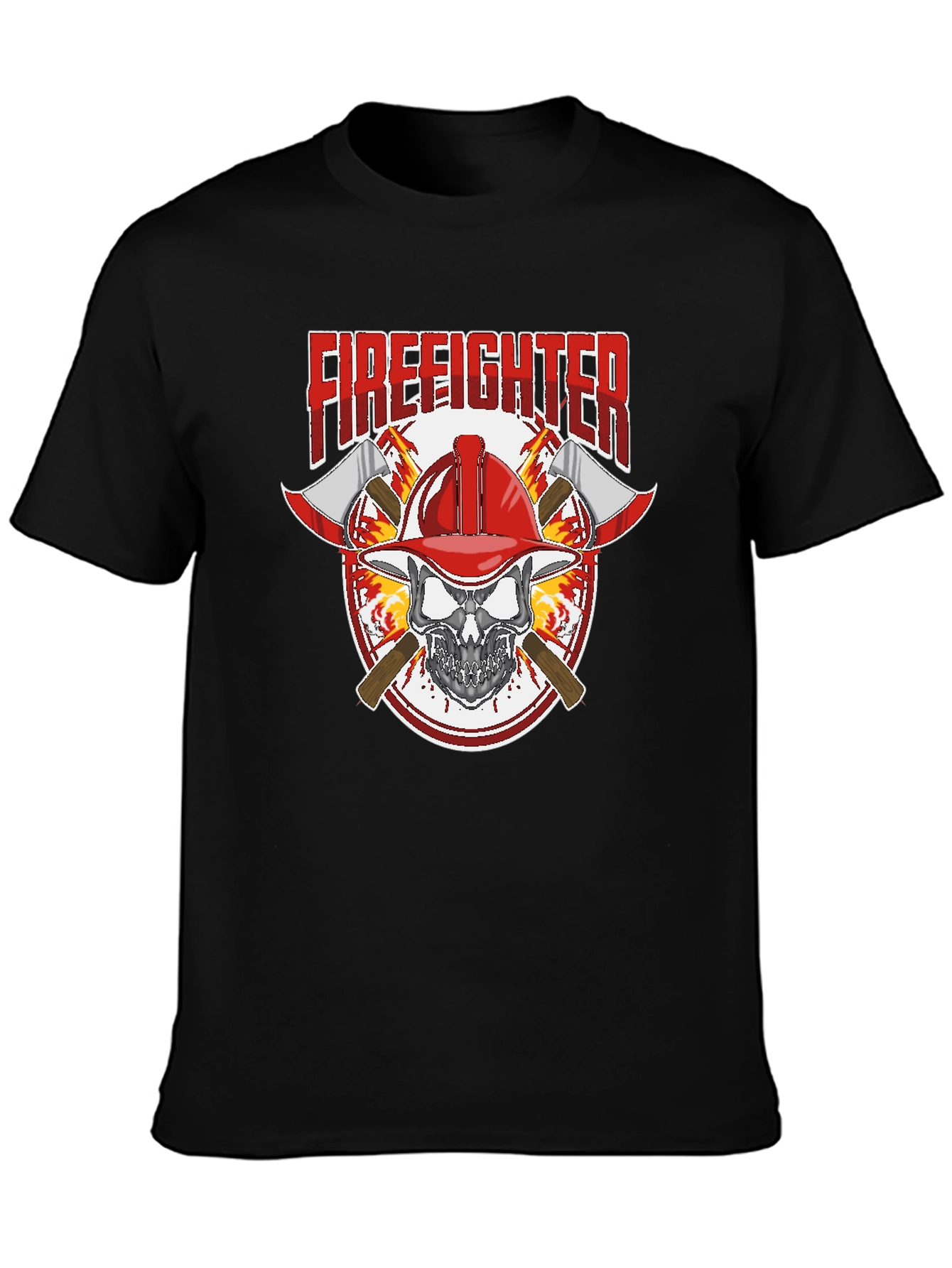 Firefighter Skull Graphic Tee