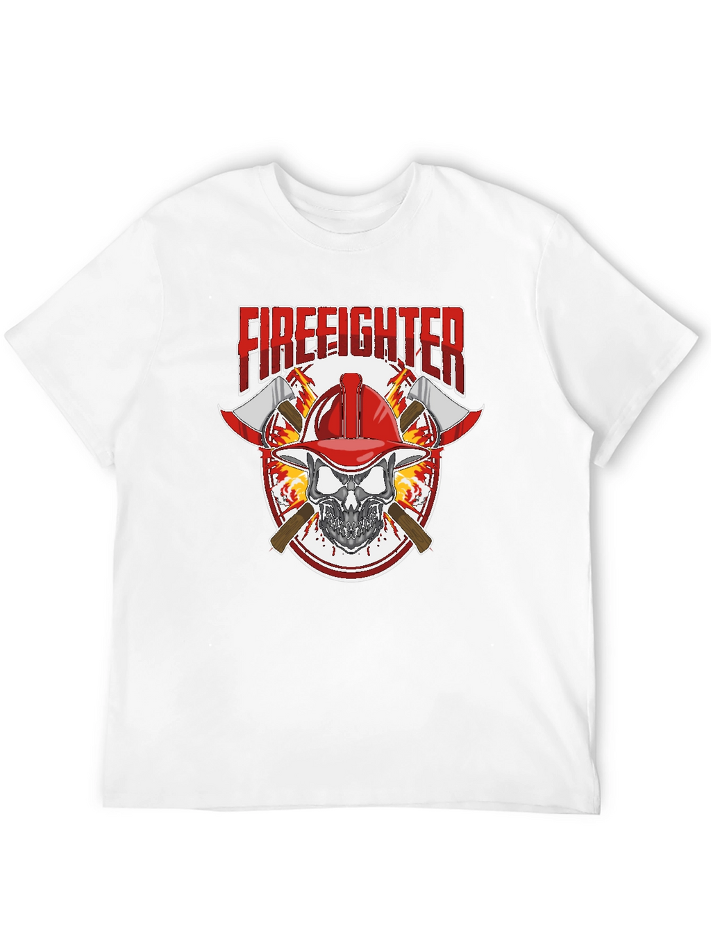 Firefighter Skull Graphic Tee