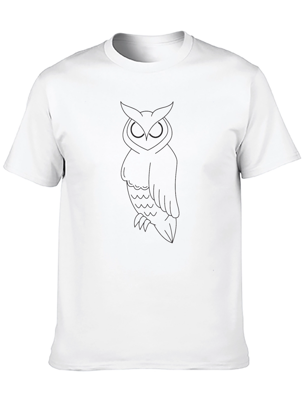 Mens Black Owl Outline Graphic T-Shirt