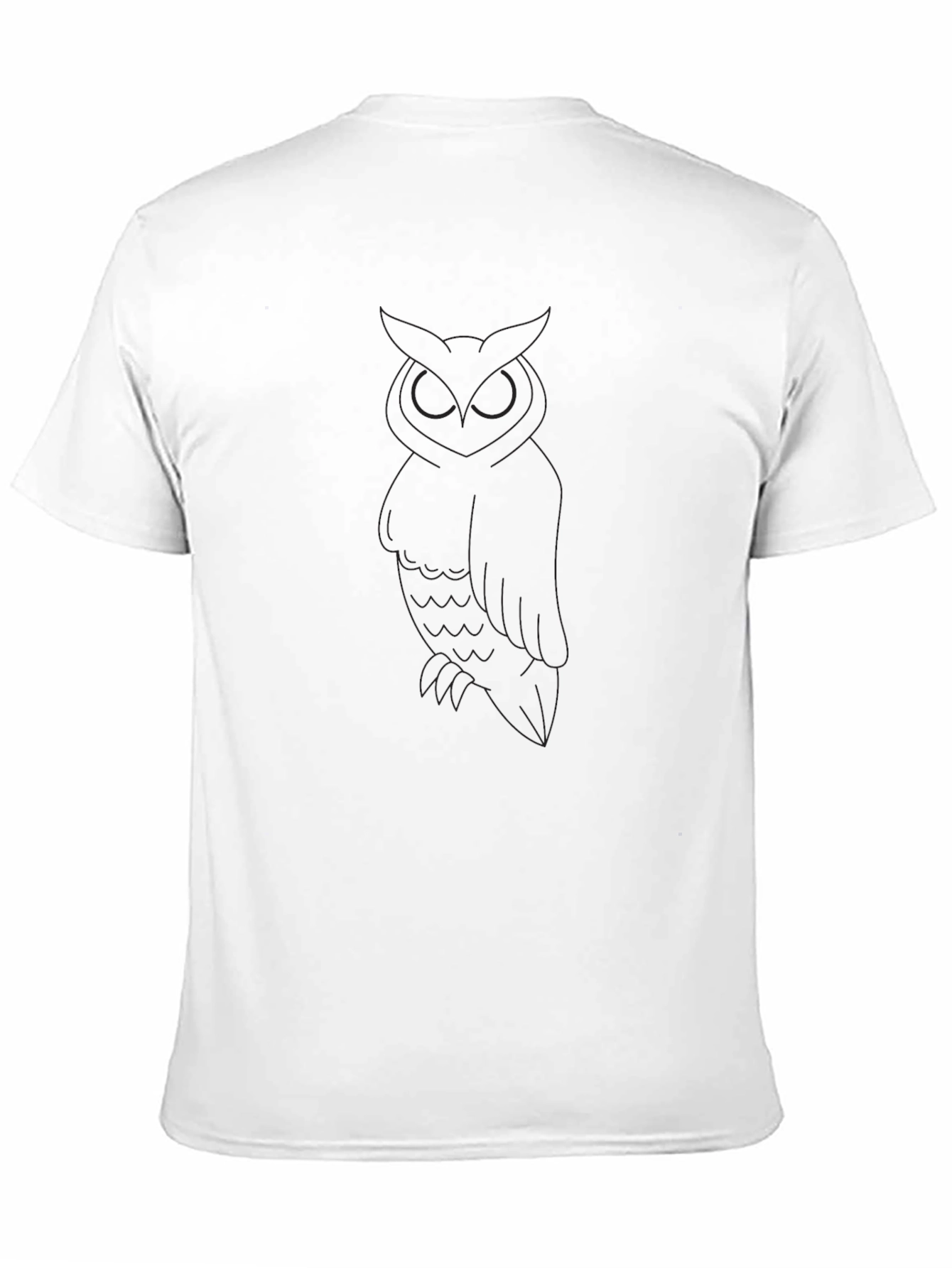 Mens Black Owl Outline Graphic T-Shirt