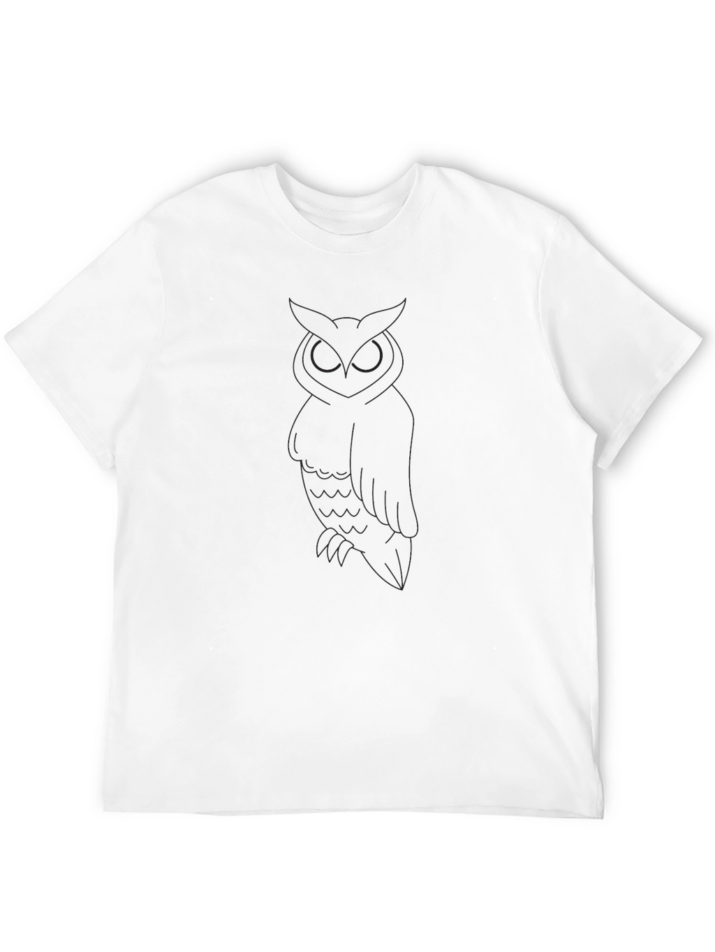 Mens Black Owl Outline Graphic T-Shirt