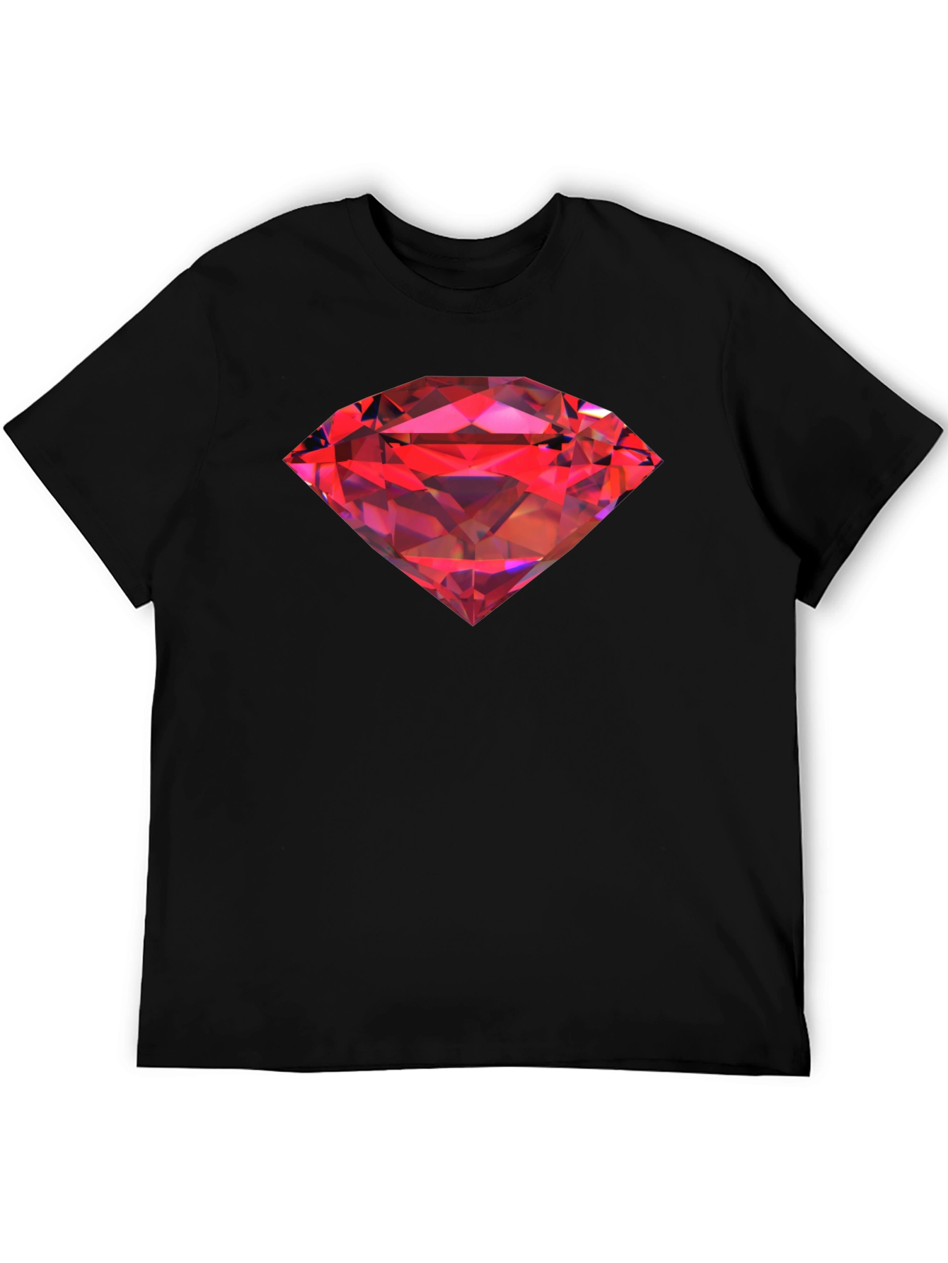 Red Diamond Graphic Black T-Shirt