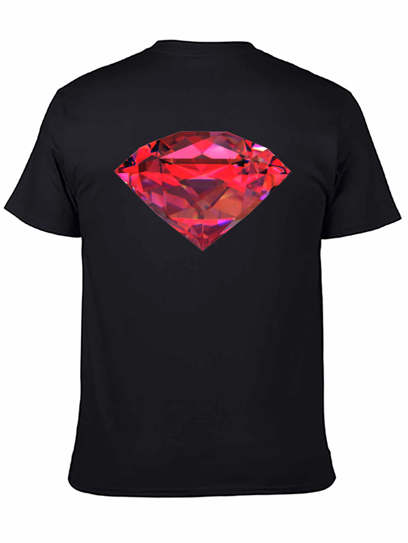 Red Diamond Graphic Black T-Shirt