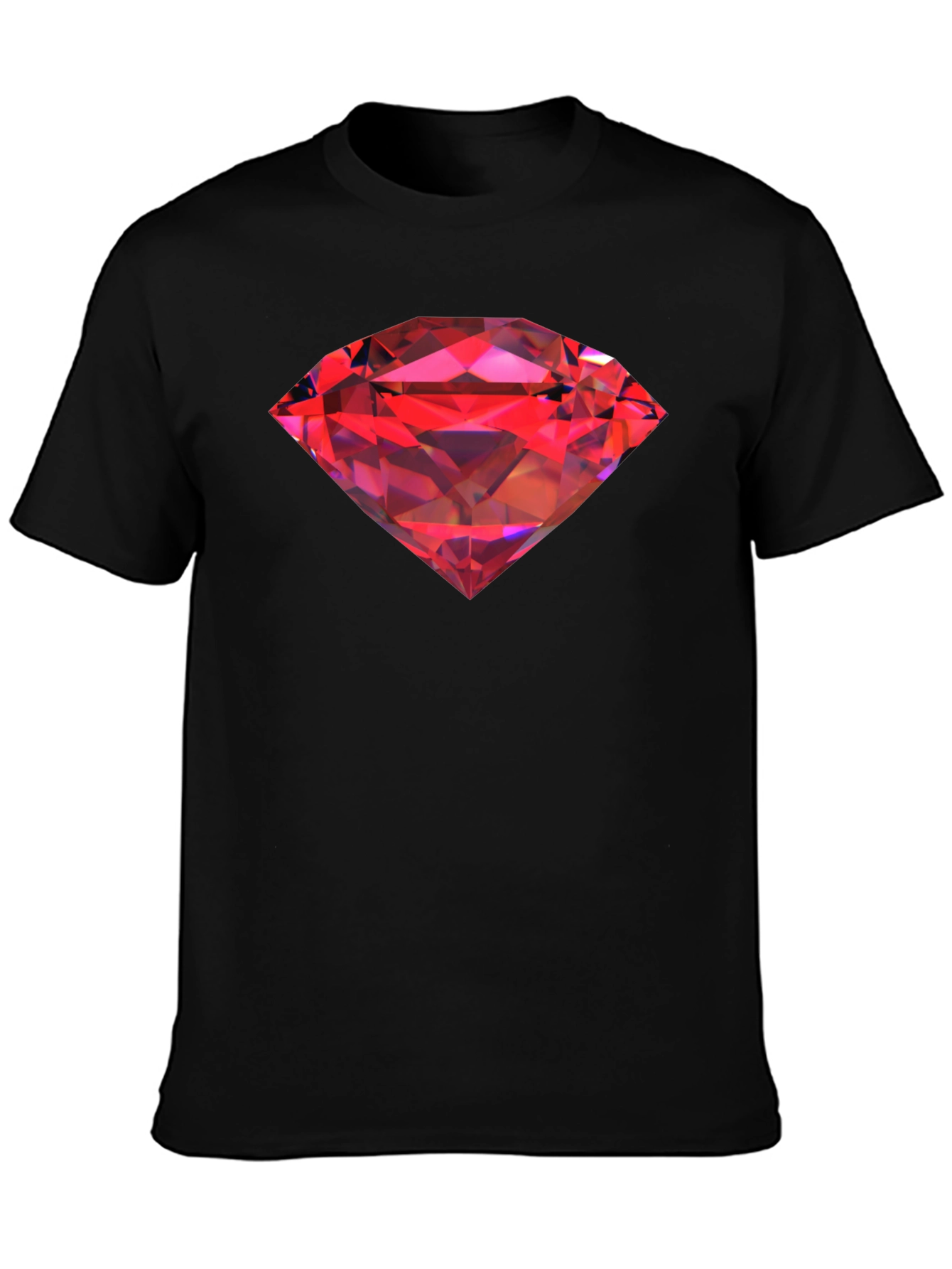 Red Diamond Graphic Black T-Shirt