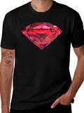 Red Diamond Graphic Black T-Shirt