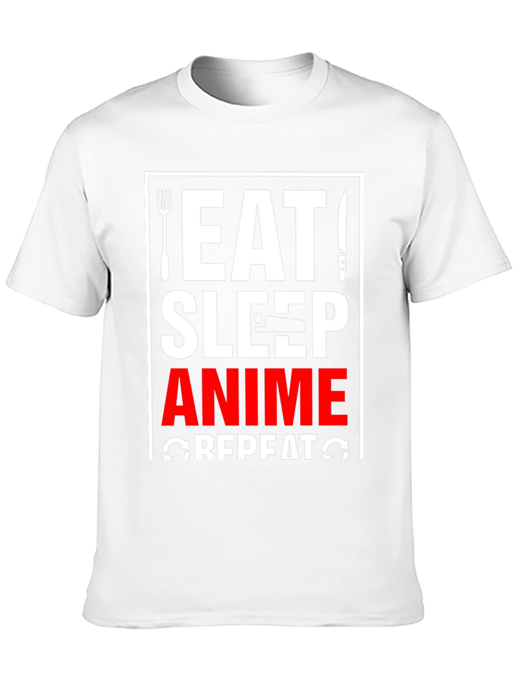 Eat Sleep Anime Repeat Black Graphic T-Shirt