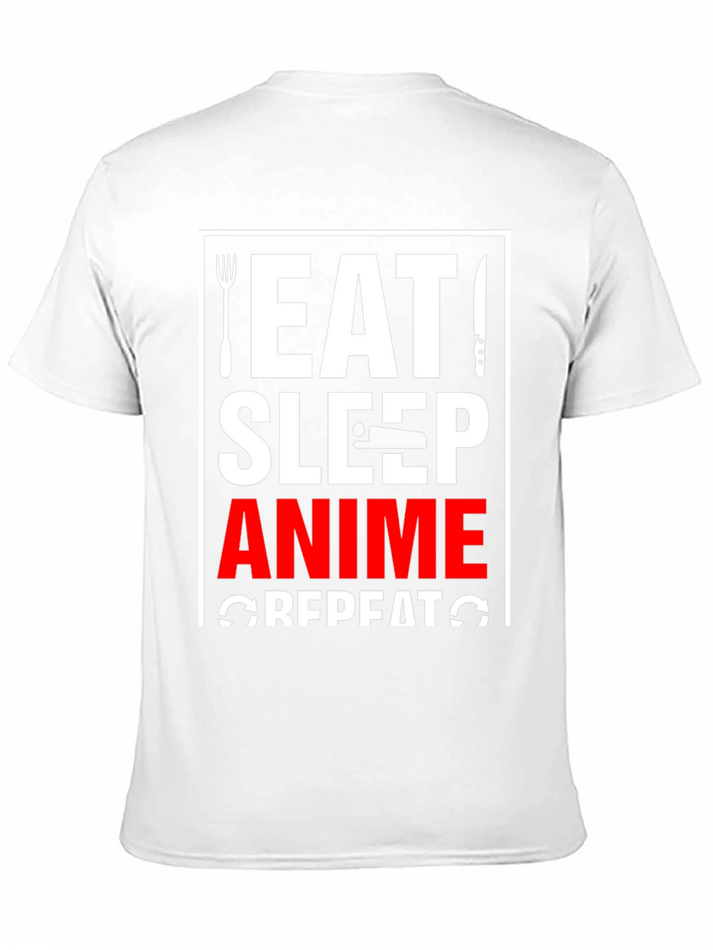 Eat Sleep Anime Repeat Black Graphic T-Shirt
