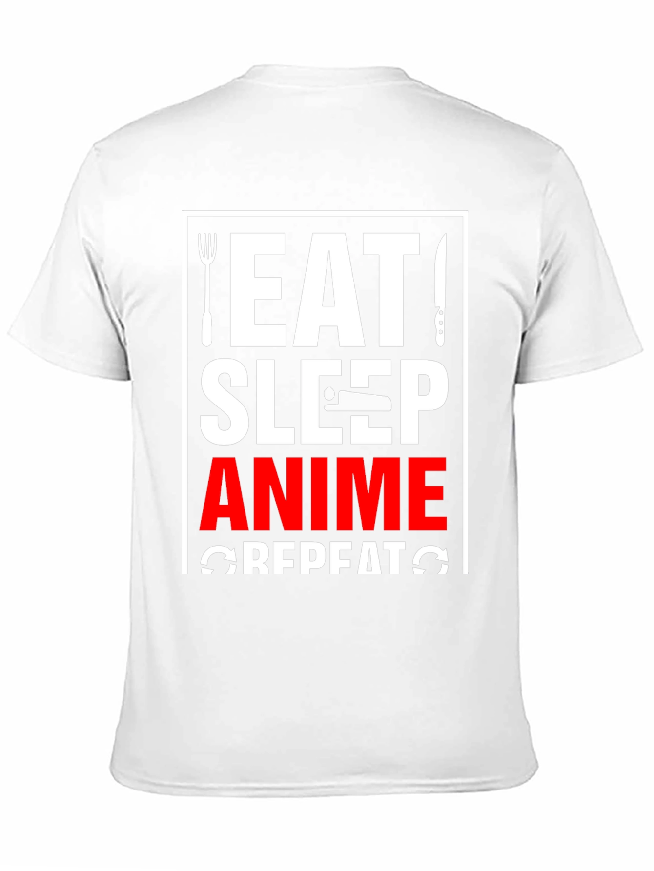 Eat Sleep Anime Repeat Black Graphic T-Shirt