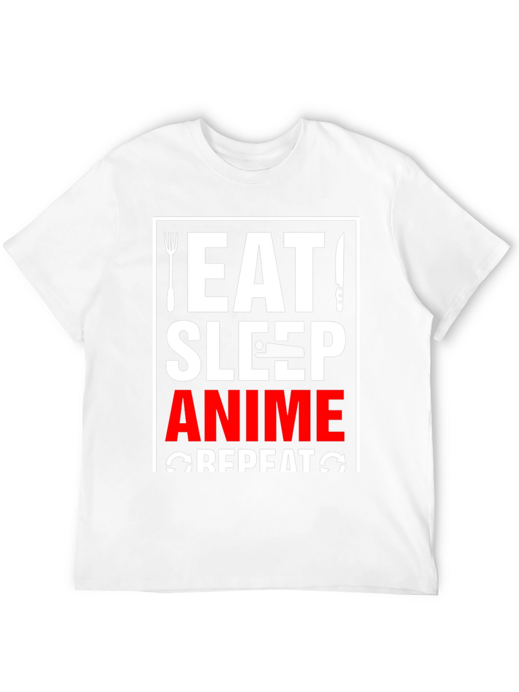 Eat Sleep Anime Repeat Black Graphic T-Shirt