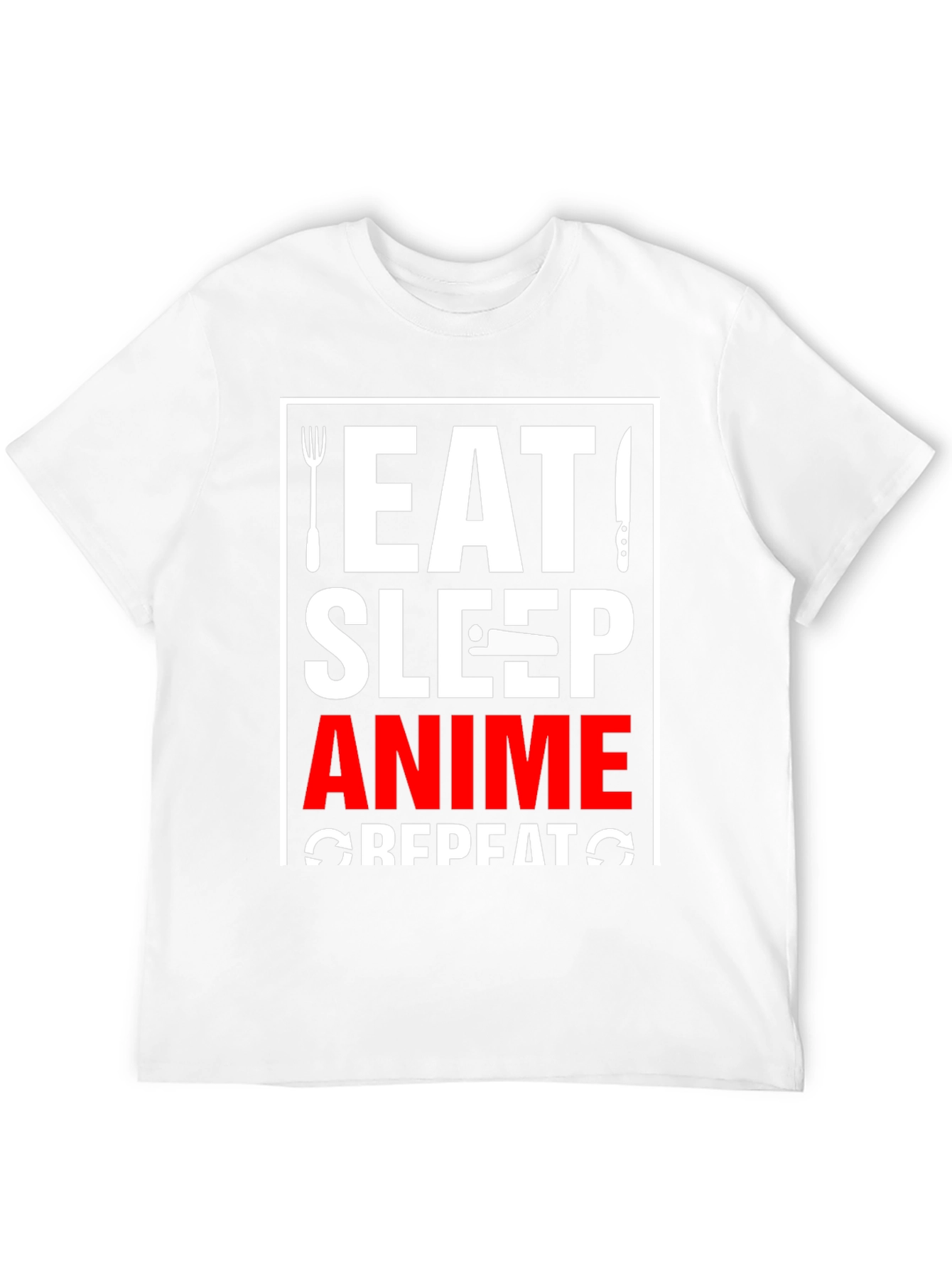 Eat Sleep Anime Repeat Black Graphic T-Shirt