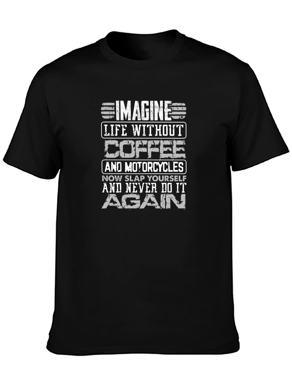 Coffee & Motorcycles Graphic T-Shirt - Black