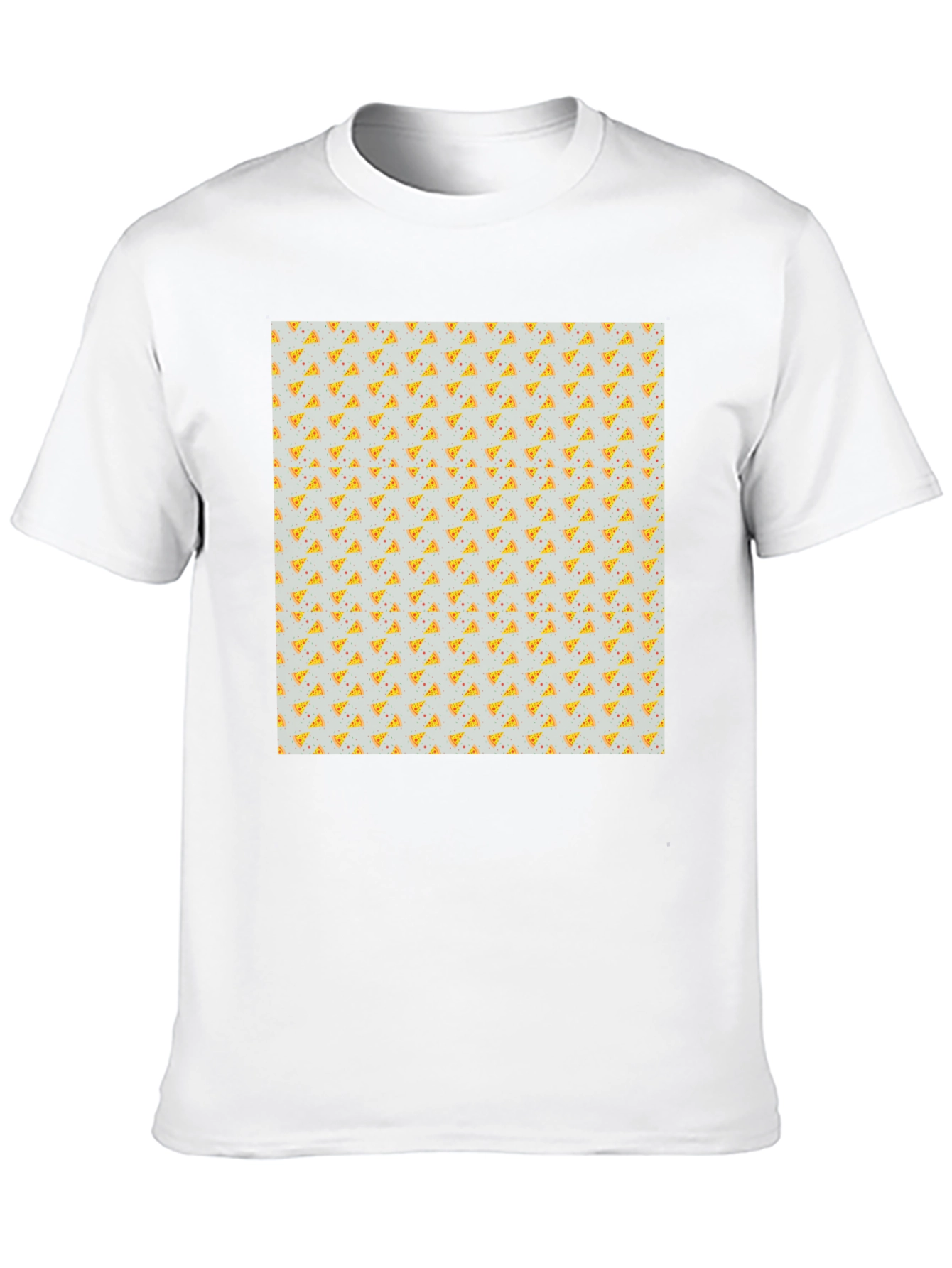 Pizza Slice Pattern Black T-Shirt
