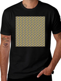Pizza Slice Pattern Black T-Shirt