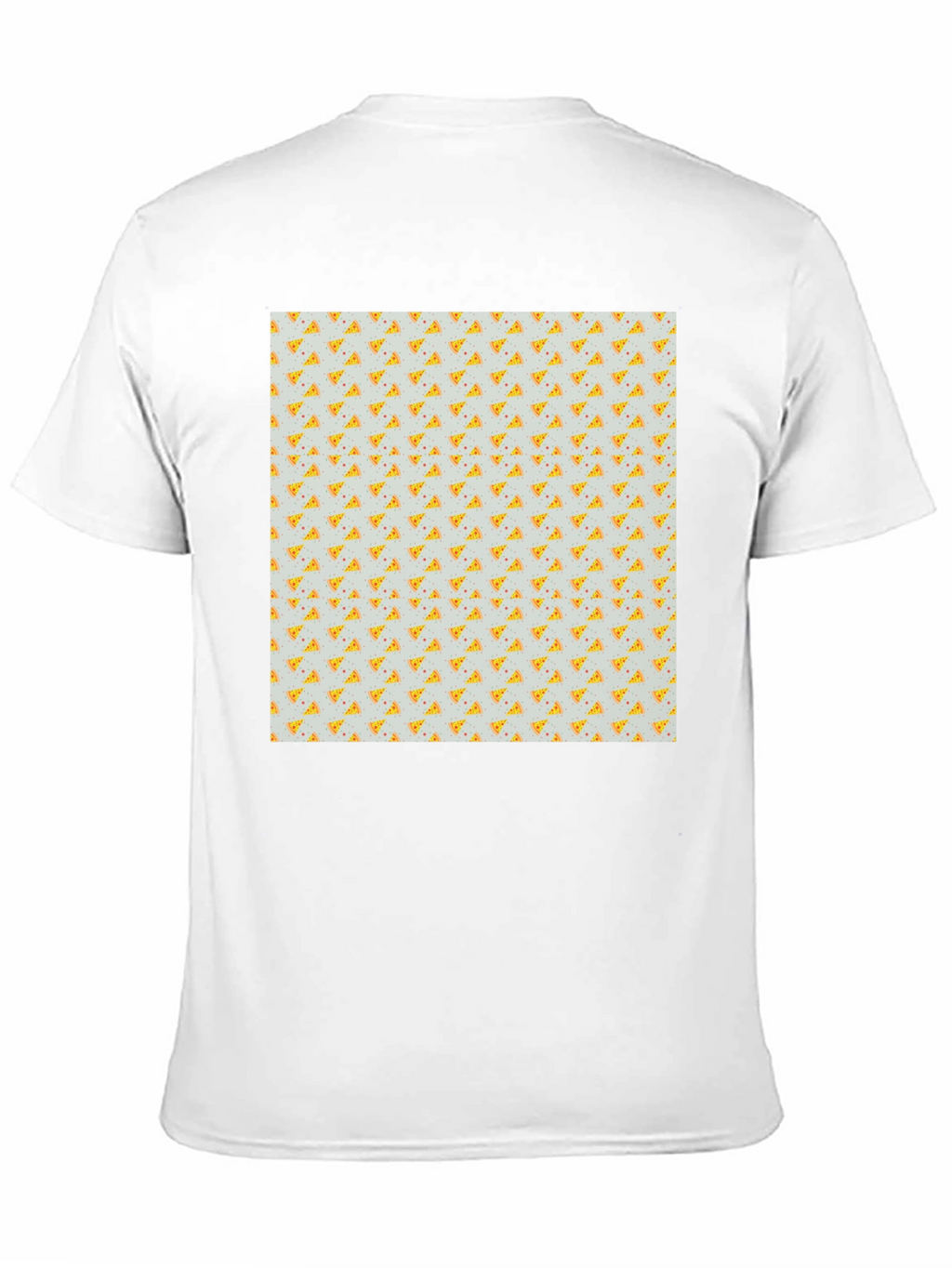 Pizza Slice Pattern Black T-Shirt
