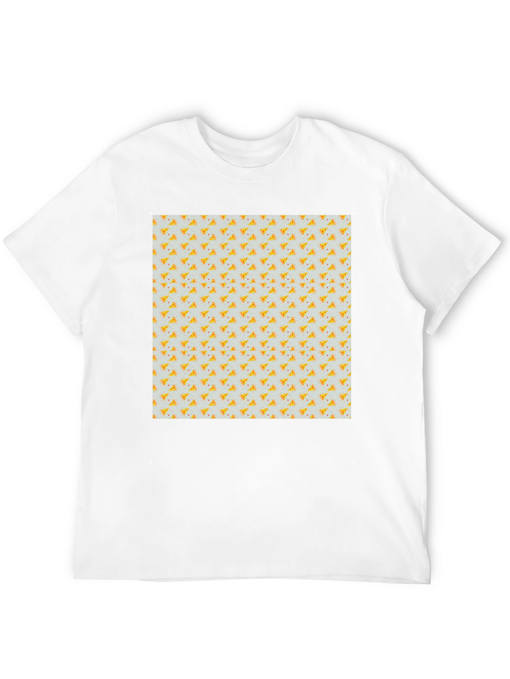 Pizza Slice Pattern Black T-Shirt