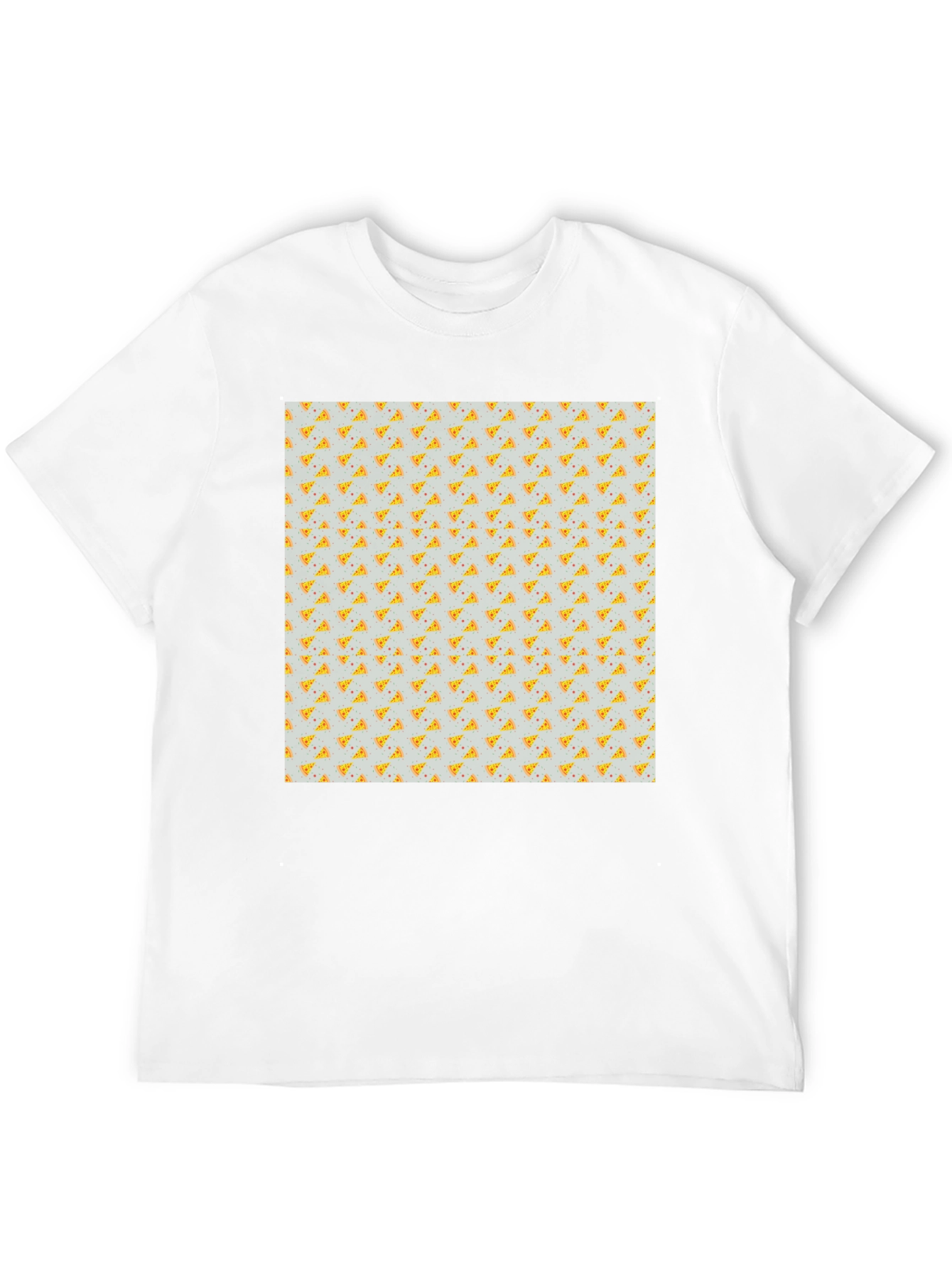 Pizza Slice Pattern Black T-Shirt
