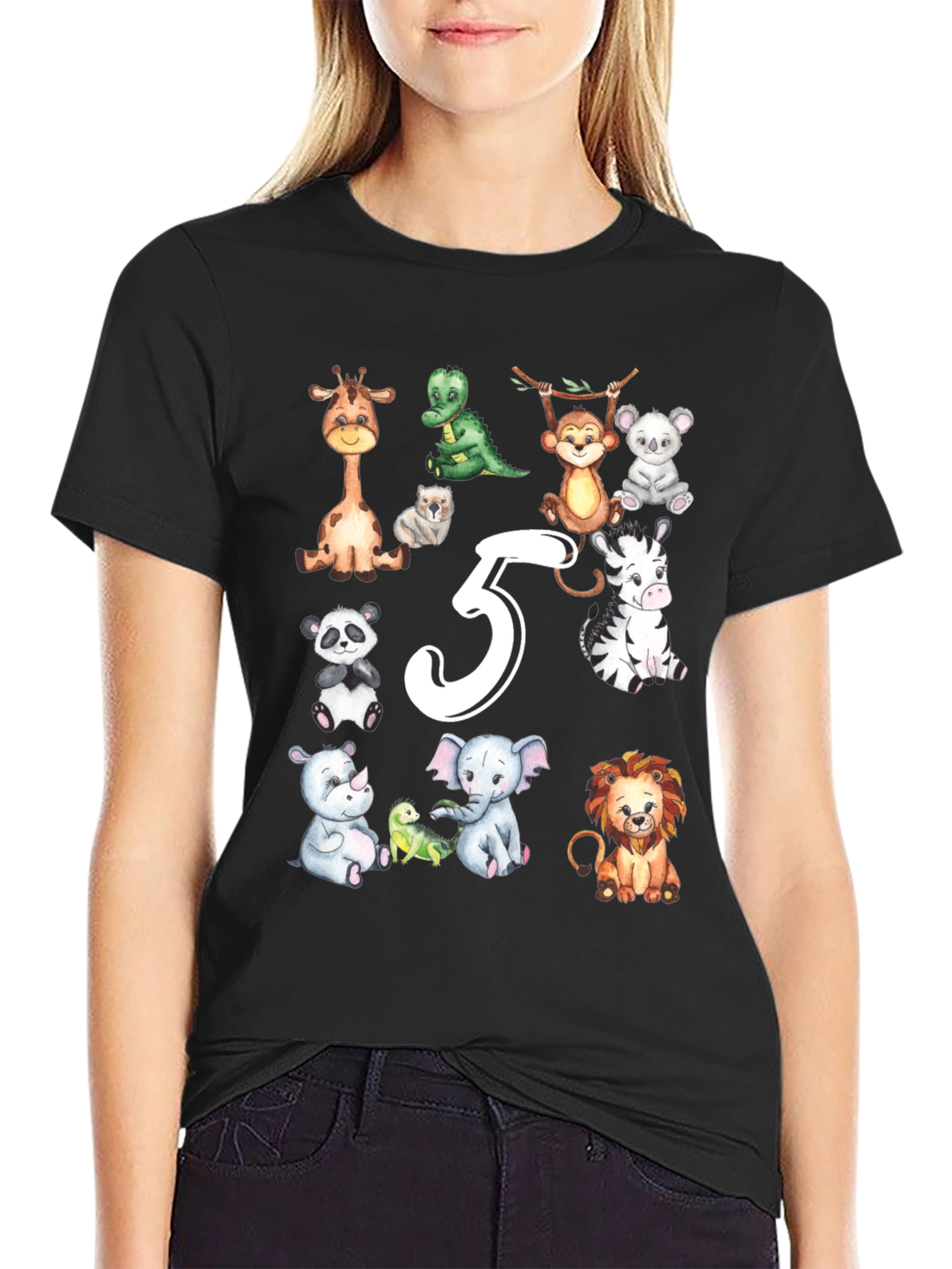 Cute Animals 5th Birthday T-Shirt