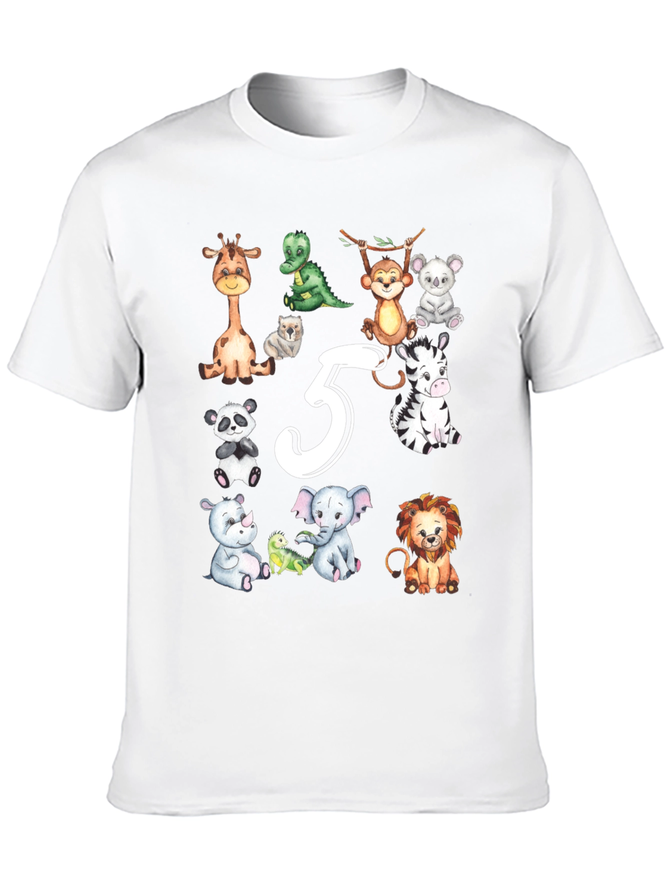 Cute Animals 5th Birthday T-Shirt