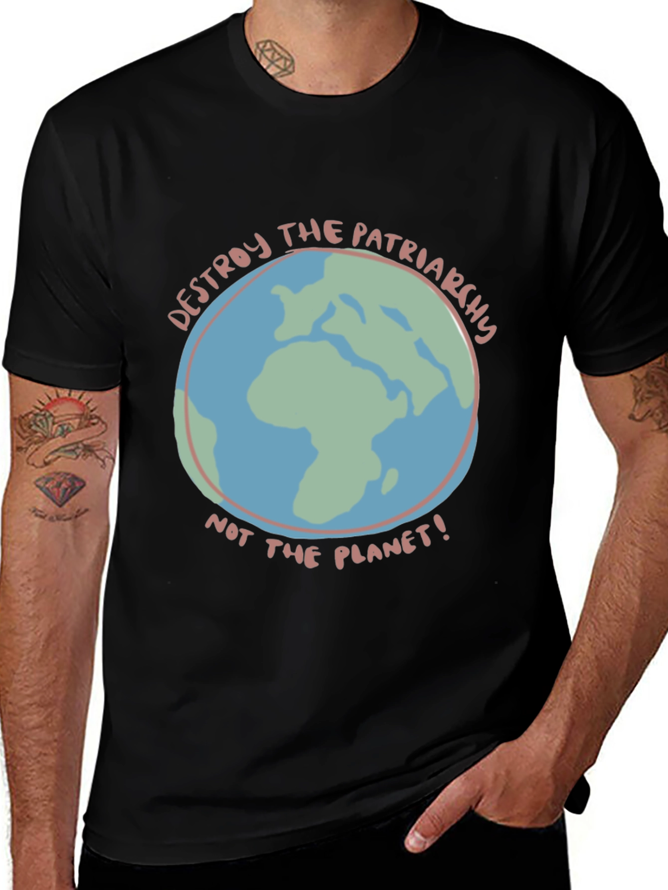 Destroy Patriarchy Earth Graphic Tee
