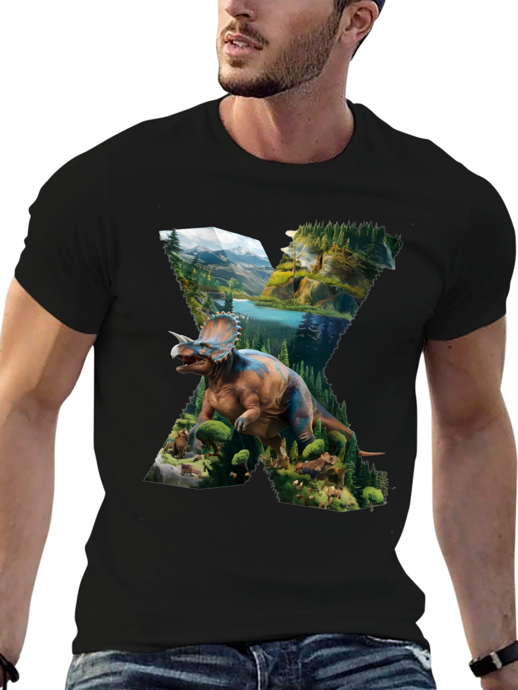 Dinosaur Landscape Graphic T-Shirt