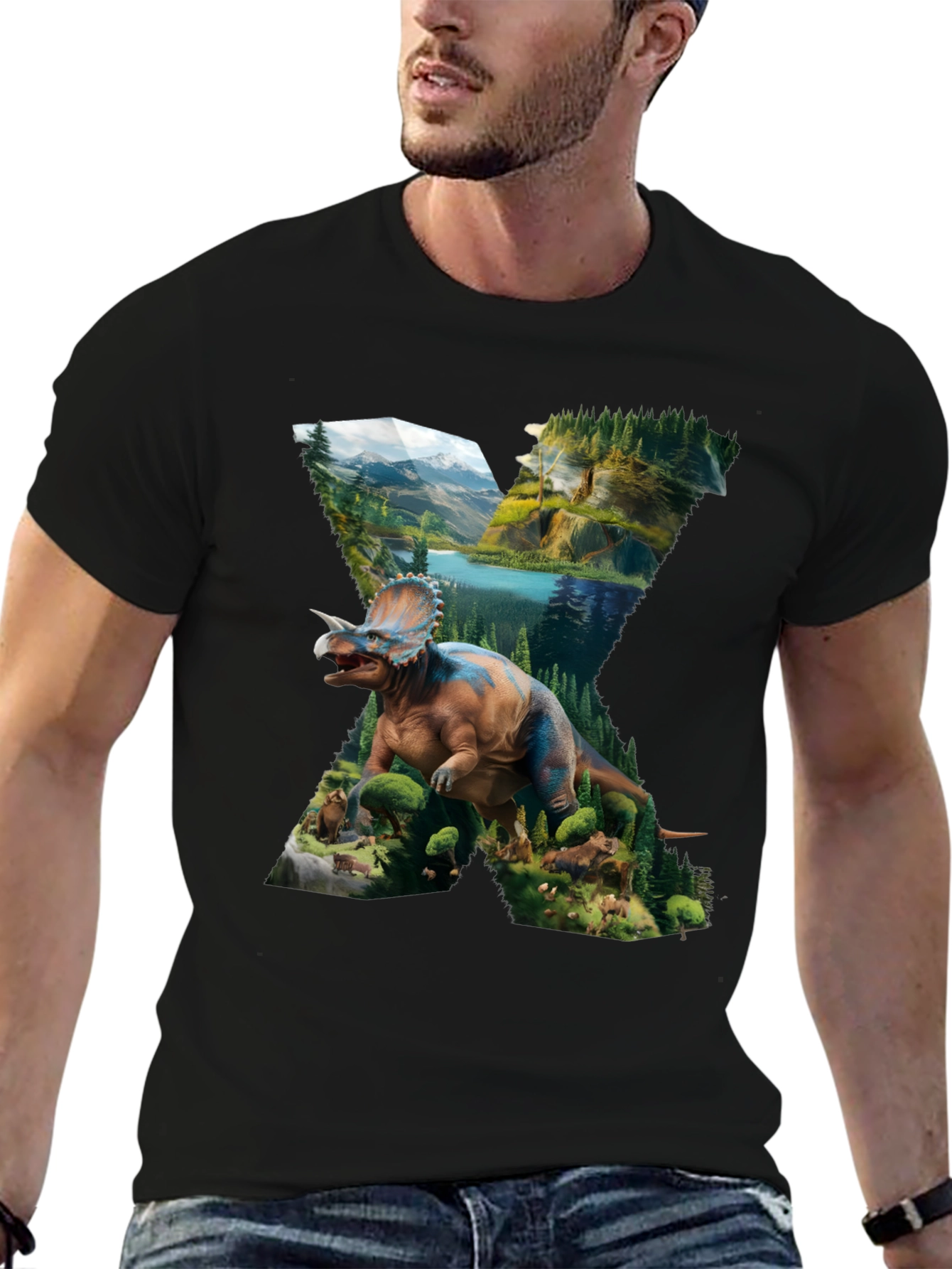 Dinosaur Landscape Graphic T-Shirt