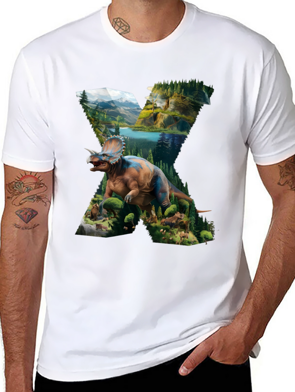 Dinosaur Landscape Graphic T-Shirt