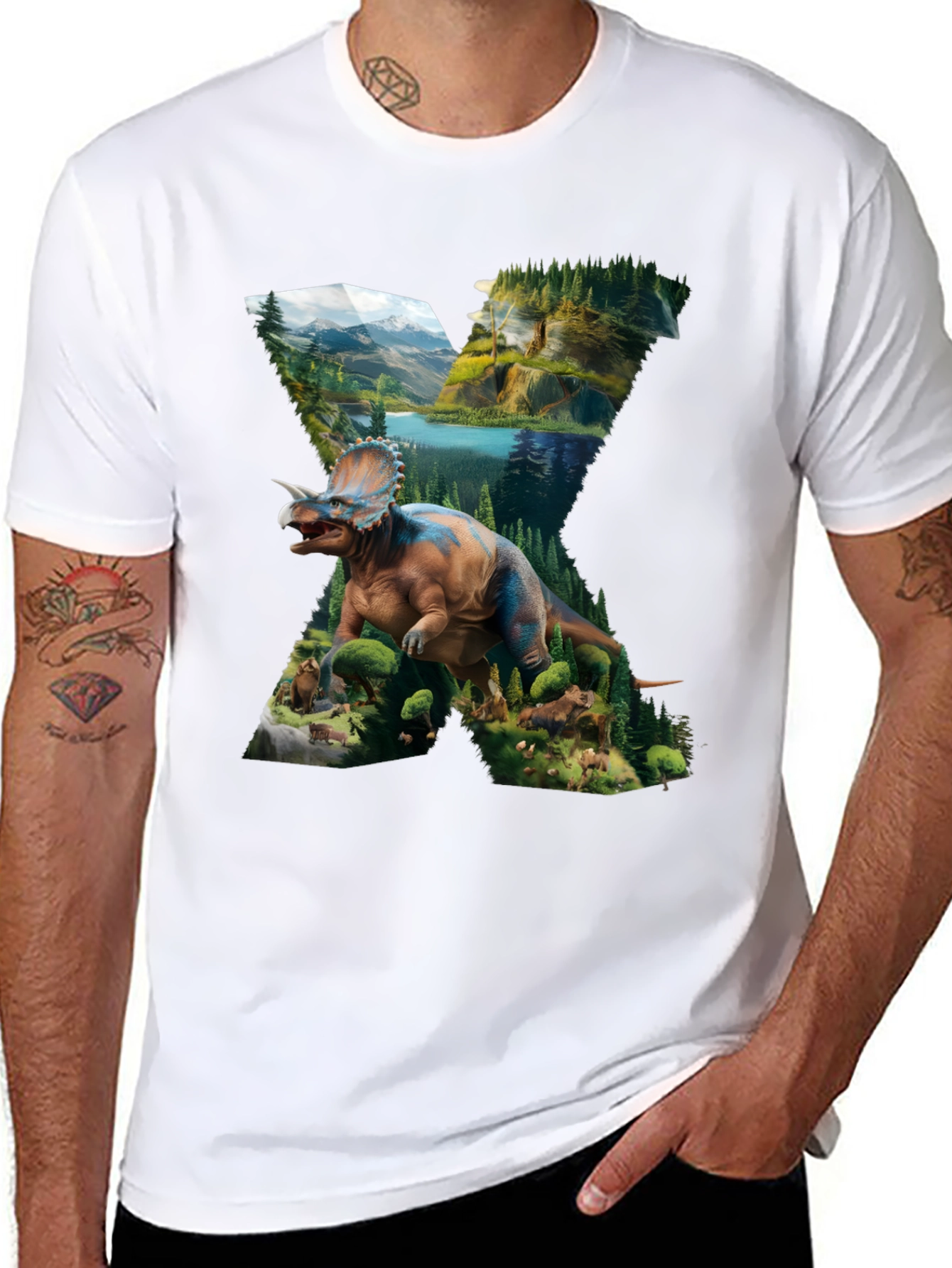 Dinosaur Landscape Graphic T-Shirt