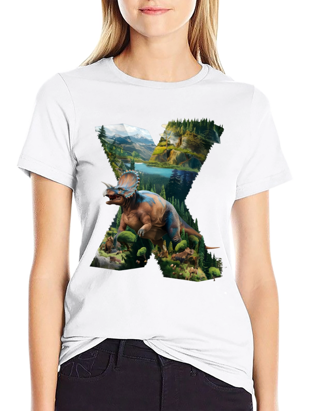 Dinosaur Landscape Graphic T-Shirt