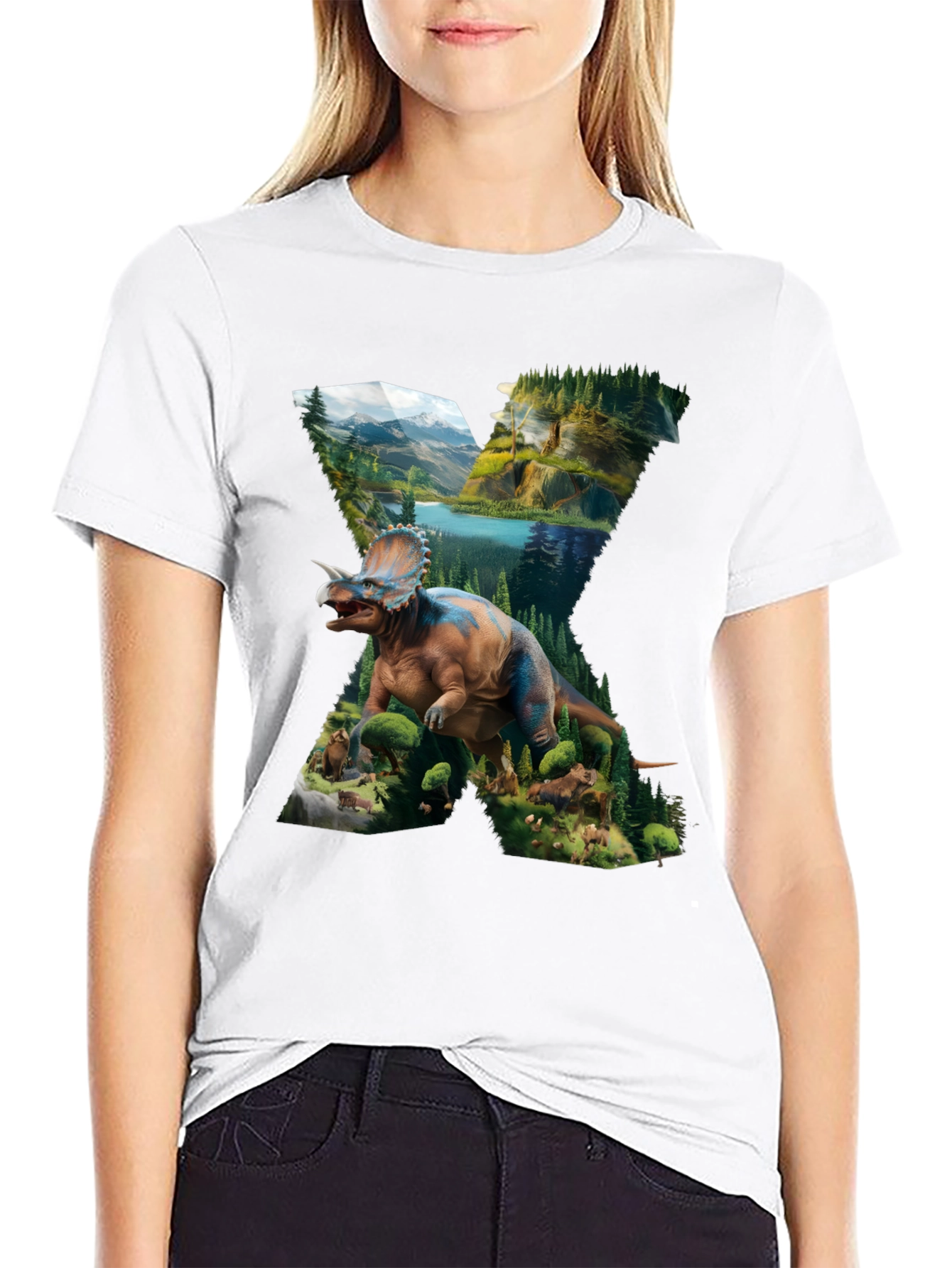 Dinosaur Landscape Graphic T-Shirt