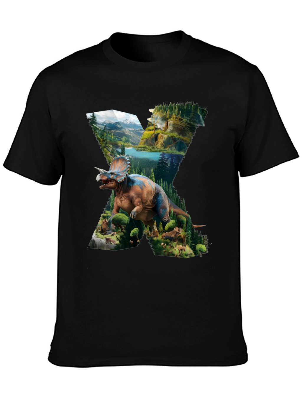 Dinosaur Landscape Graphic T-Shirt