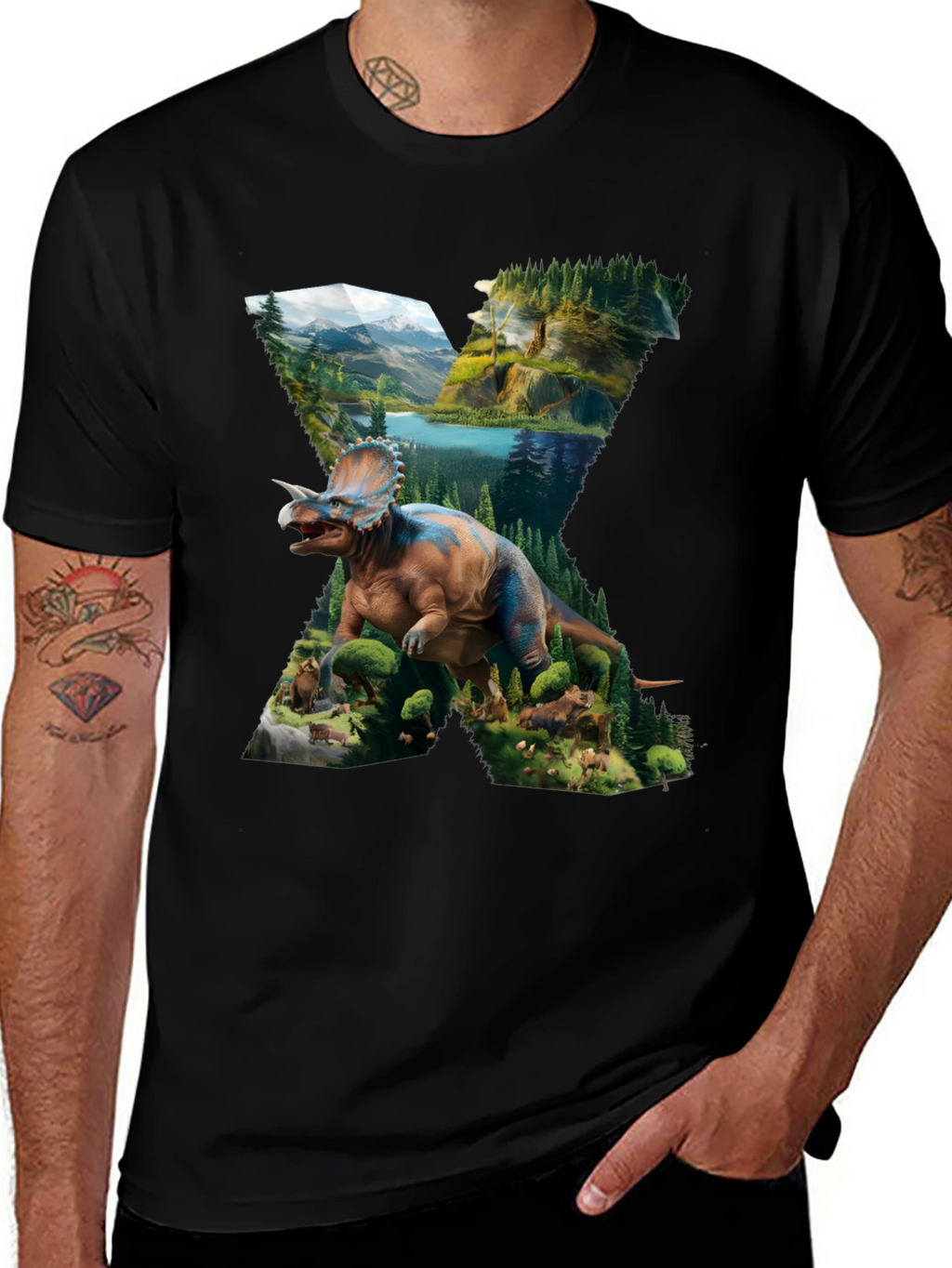 Dinosaur Landscape Graphic T-Shirt