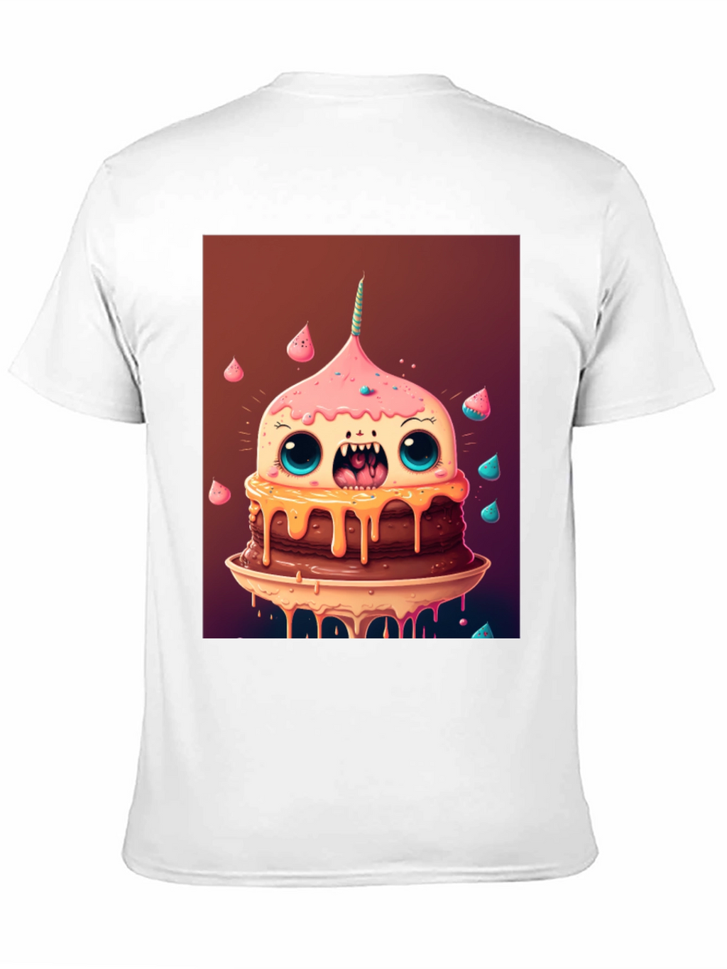 Monster Cake Graphic Tee - Unique Cartoon T-Shirt