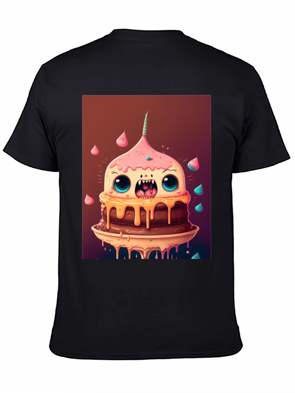 Monster Cake Graphic Tee - Unique Cartoon T-Shirt