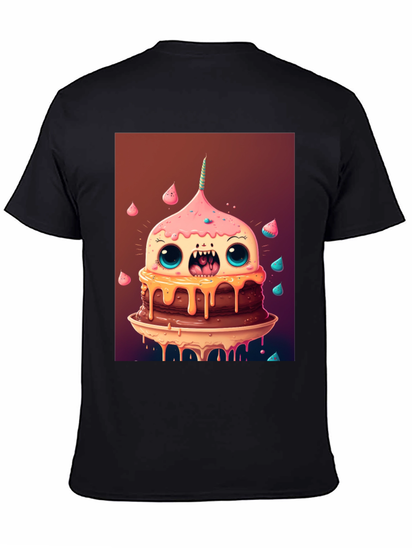 Monster Cake Graphic Tee - Unique Cartoon T-Shirt