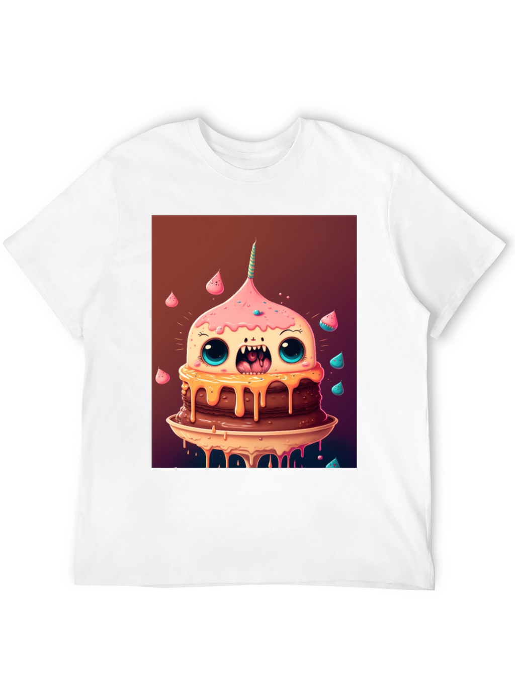 Monster Cake Graphic Tee - Unique Cartoon T-Shirt