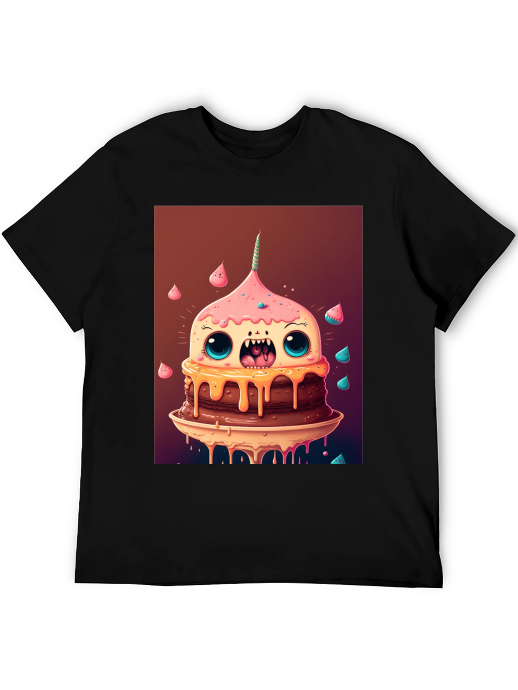 Monster Cake Graphic Tee - Unique Cartoon T-Shirt