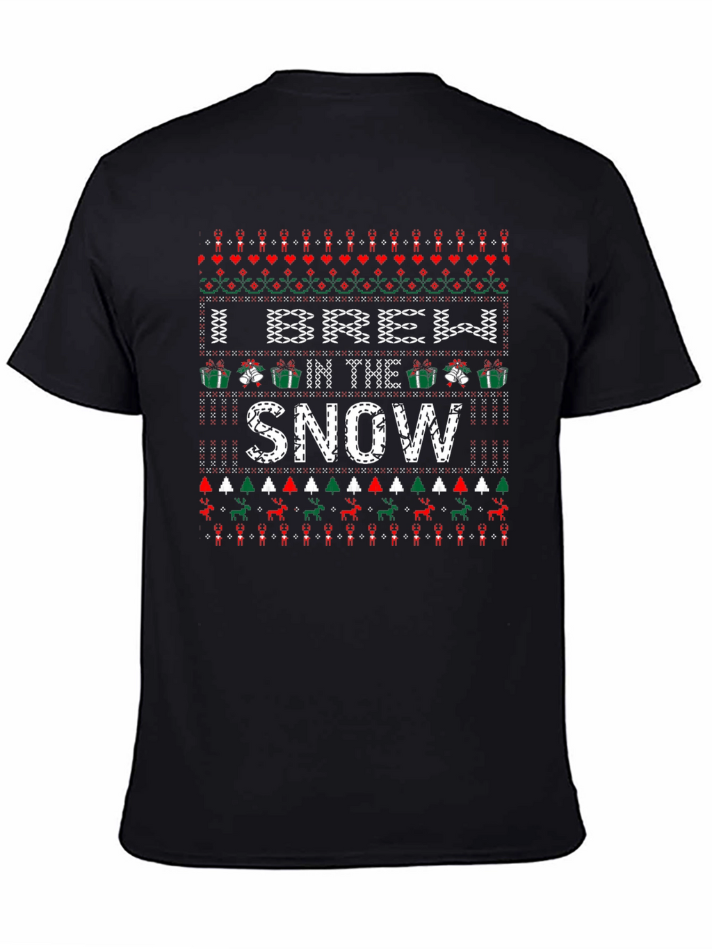 I Brew in the Snow Christmas Pattern T-Shirt