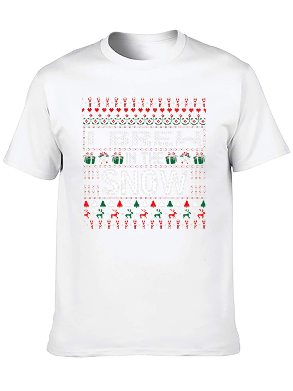 I Brew in the Snow Christmas Pattern T-Shirt