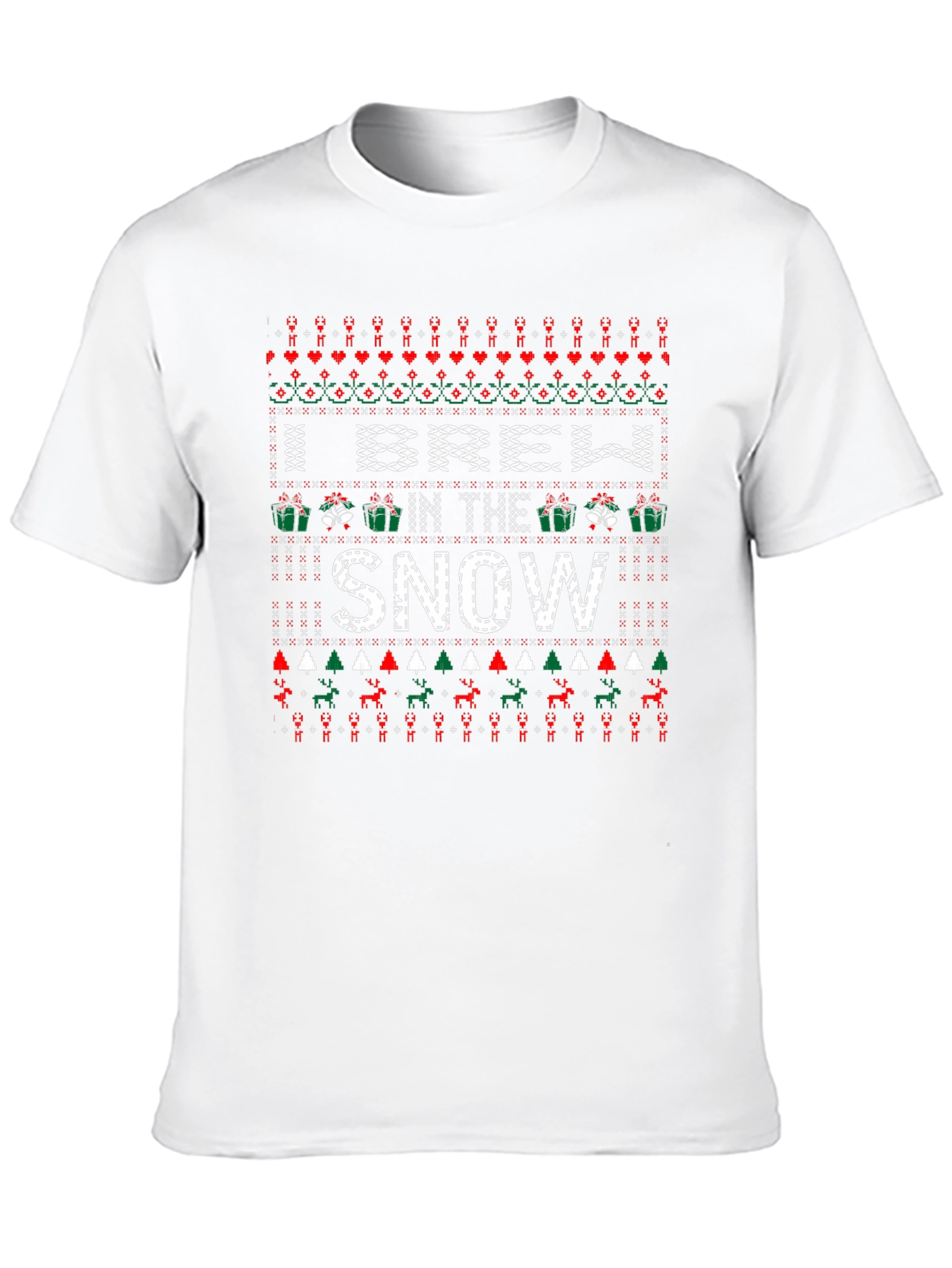 I Brew in the Snow Christmas Pattern T-Shirt