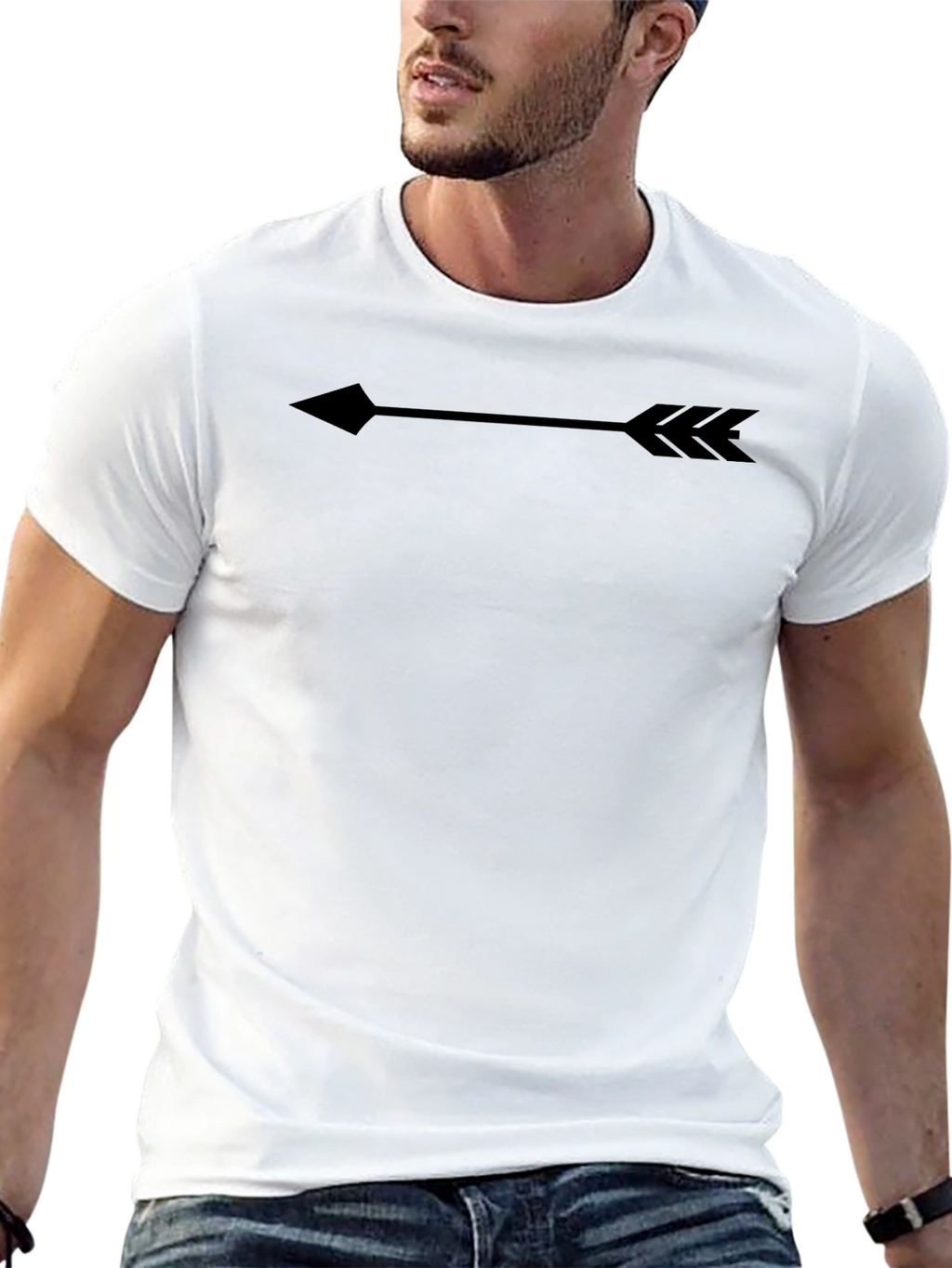 Mens Black Arrow Graphic Tee - Casual Comfort